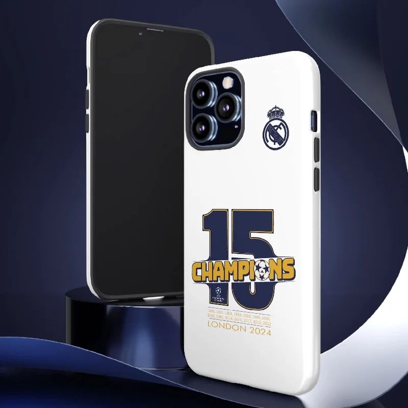 15th European Cup of Real Madrid Luxury Tough Phone Case for iPhone 15 14 13 12 Series