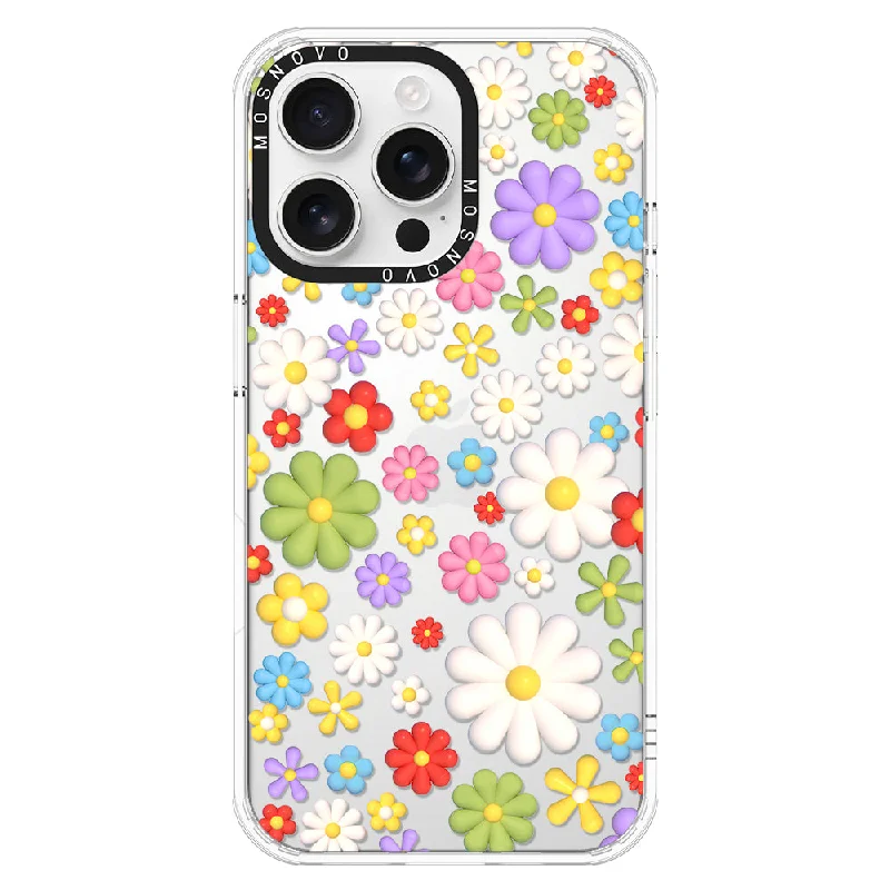 3D Flowers Phone Case - iPhone 16 Pro Max Case