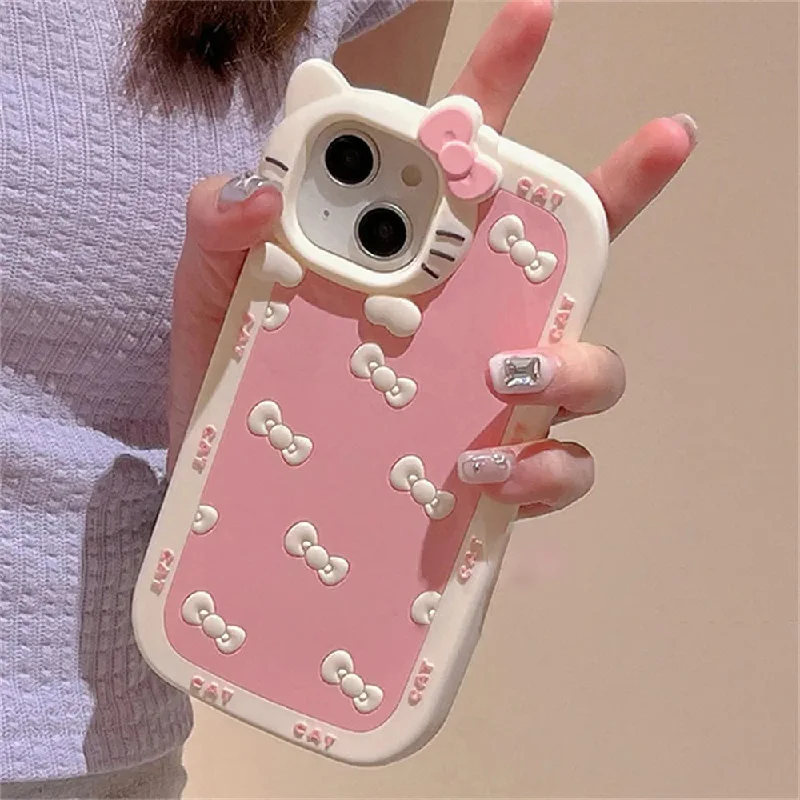 3D Pink Bow iPhone Case