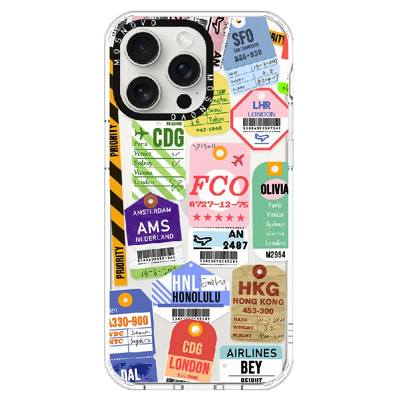 Air Ticket Labels Phone Case - iPhone 15 Pro Max Case