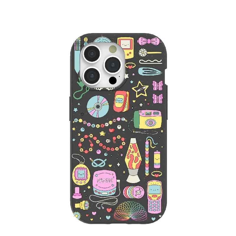 Black Nostalgic Charms iPhone 15 Pro Case