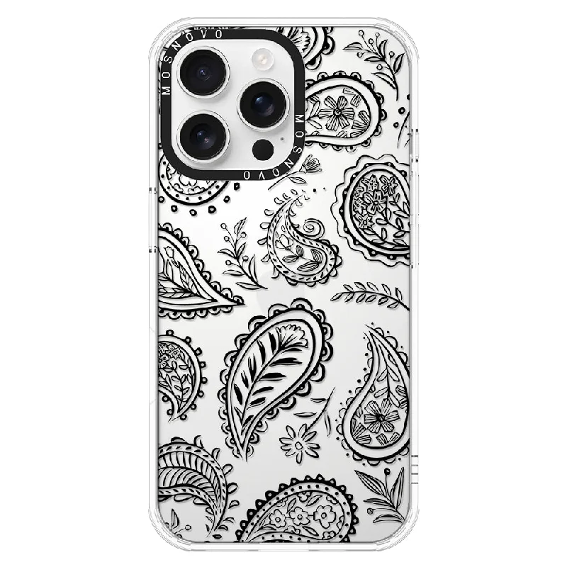 Black Paisley Phone Case - iPhone 16 Pro Max Case