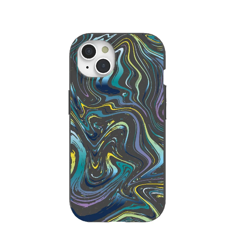 Black Space Waves iPhone 15 Case