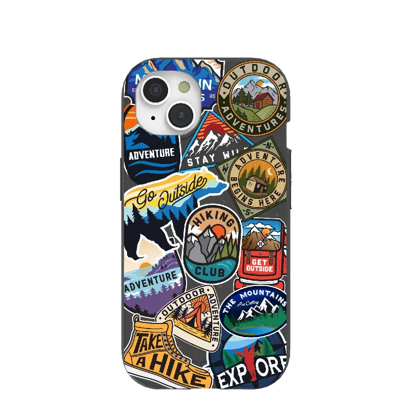 Black Trail Stickers iPhone 15 Case