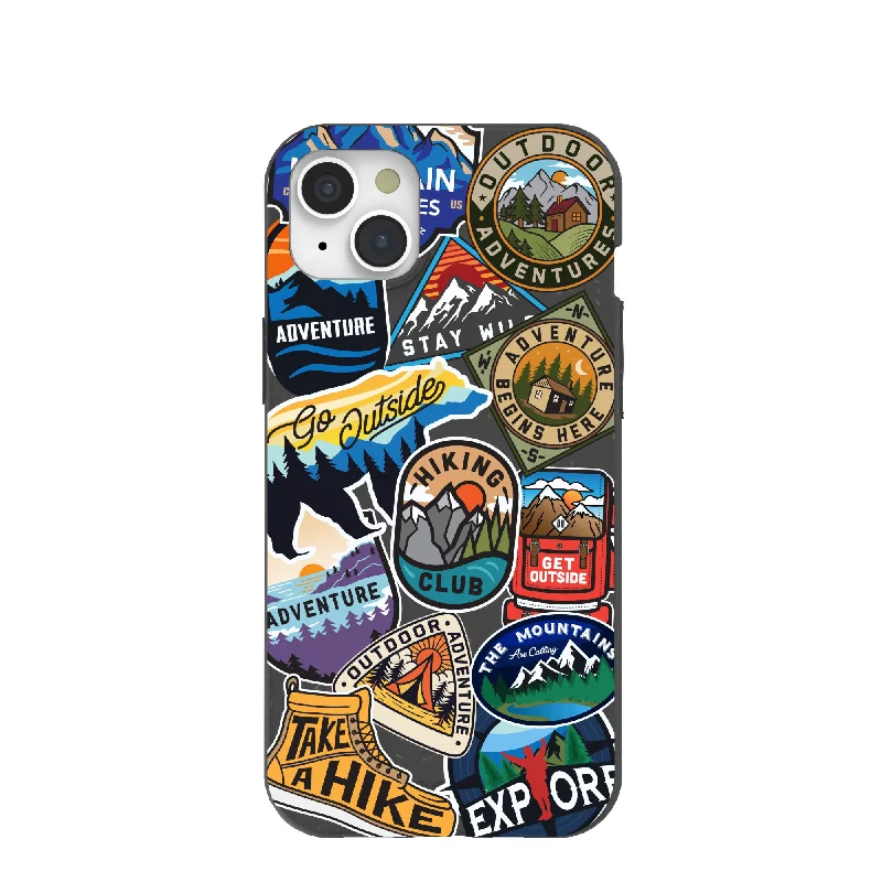 Black Trail Stickers iPhone 15 Plus Case