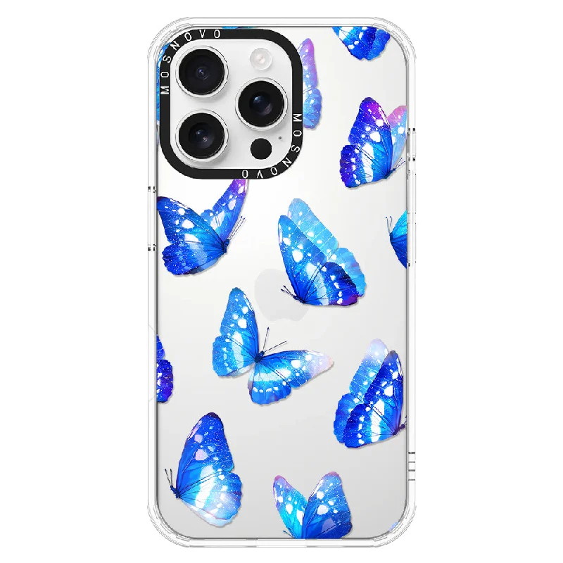 Blue Butterflies Phone Case - iPhone 16 Pro Max Case