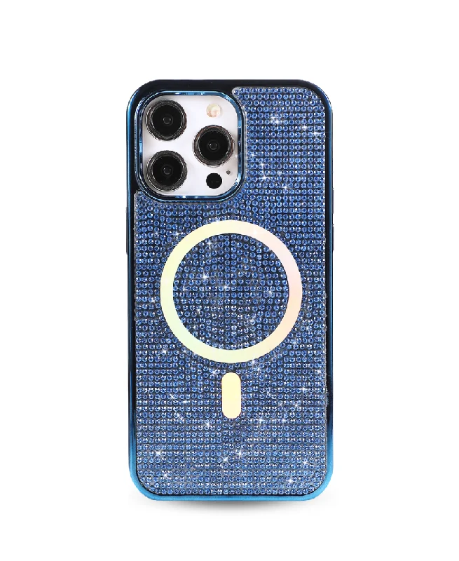 Blue Crystal Glam MagSafe Phone Case