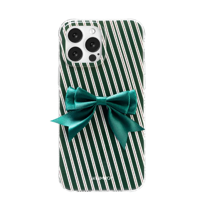 Stripe Printed Bowknot Phone Case