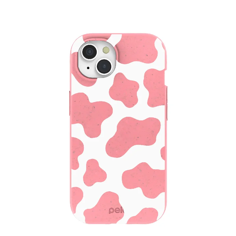 Bubblegum Pink Cow iPhone 15 Case