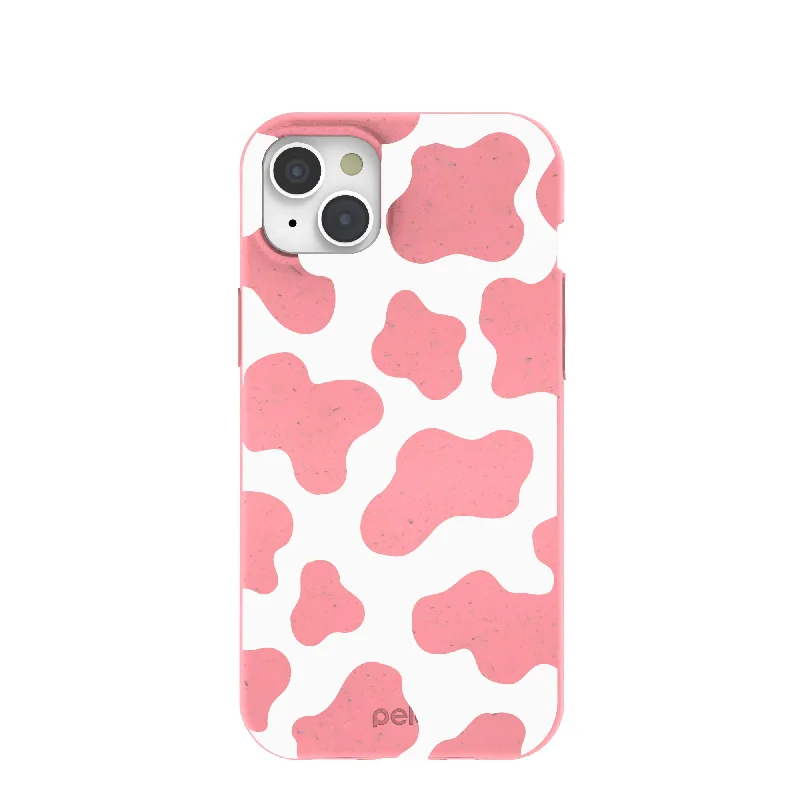 Bubblegum Pink Cow iPhone 15 Plus Case