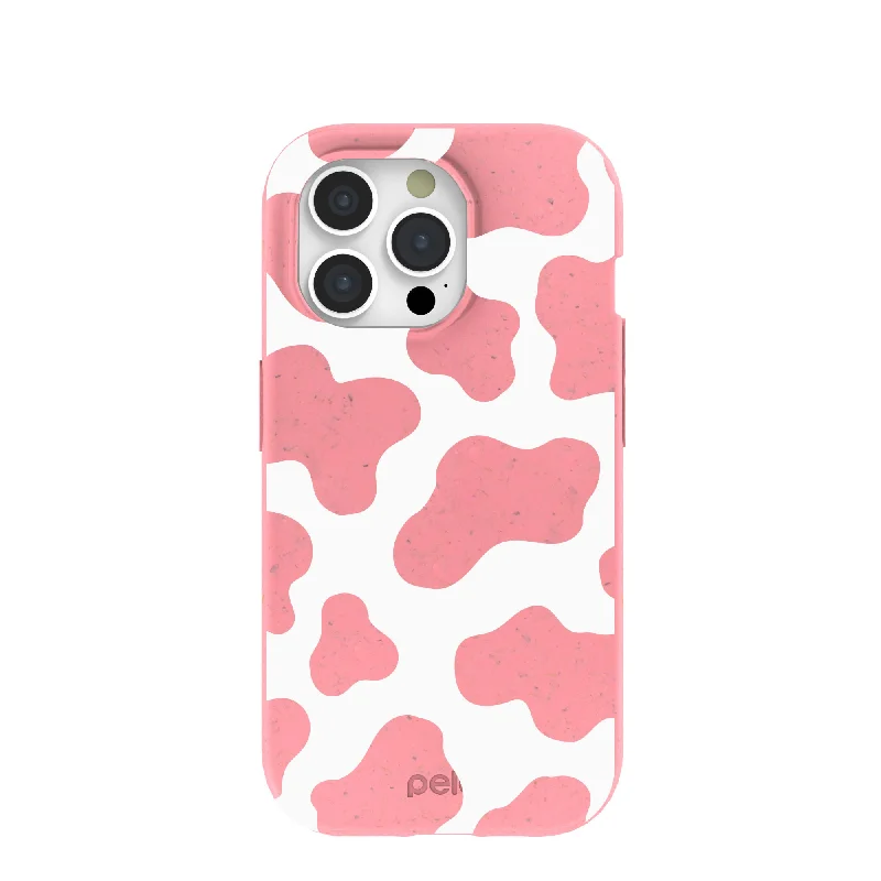 Bubblegum Pink Cow iPhone 15 Pro Case