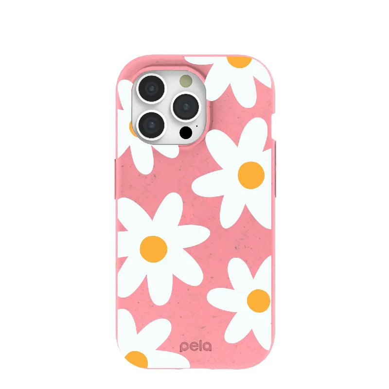 Bubblegum Pink Daisy iPhone 15 Pro Case