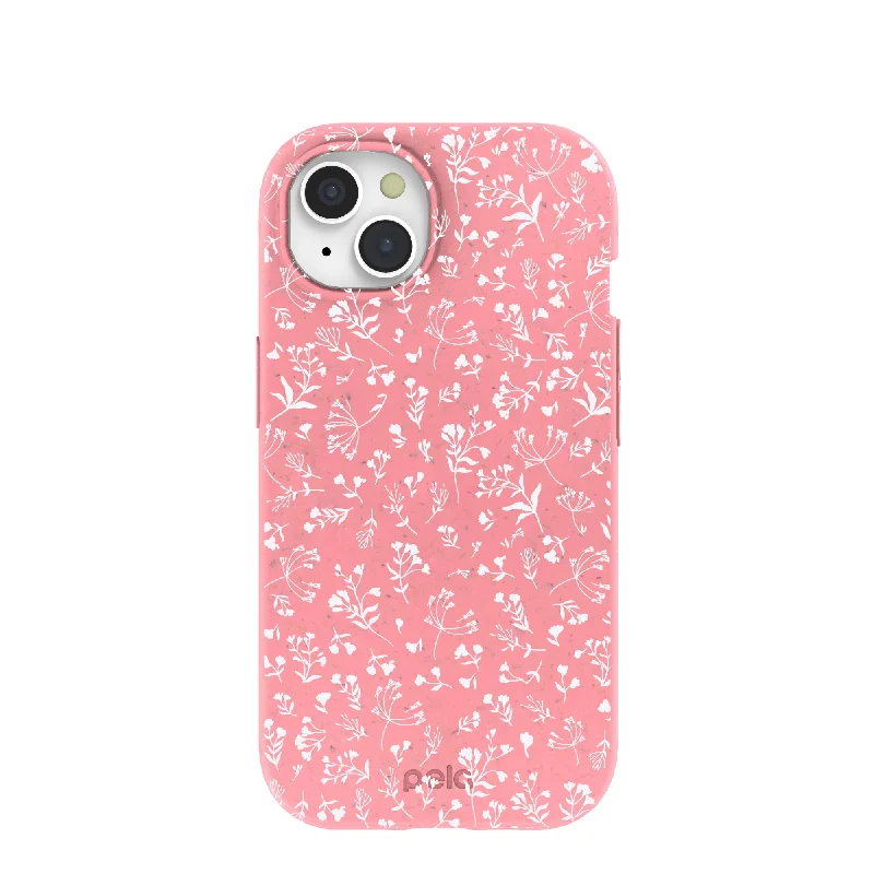 Bubblegum Pink Dreamy Meadow iPhone 15 Case