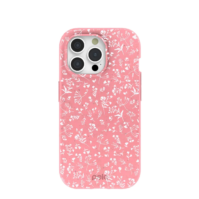 Bubblegum Pink Dreamy Meadow iPhone 15 Pro Case