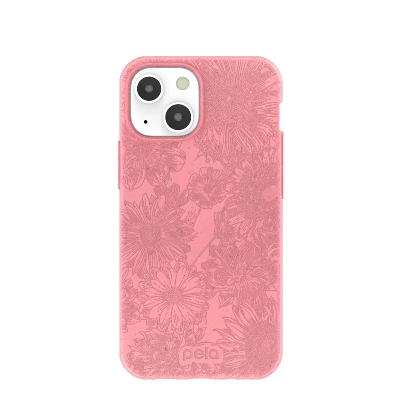 Bubblegum Pink Flora iPhone 13 Mini Case