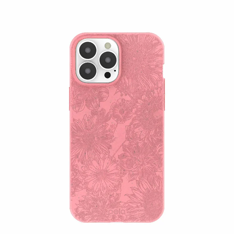 Bubblegum Pink Flora iPhone 13 Pro Max Case