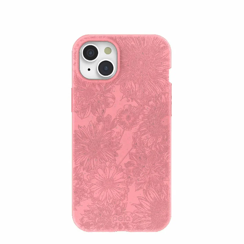 Bubblegum Pink Flora iPhone 15 Plus Case