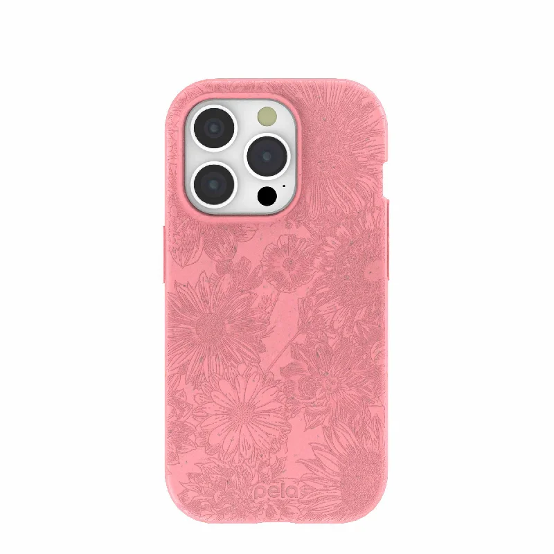 Bubblegum Pink Flora iPhone 15 Pro Case