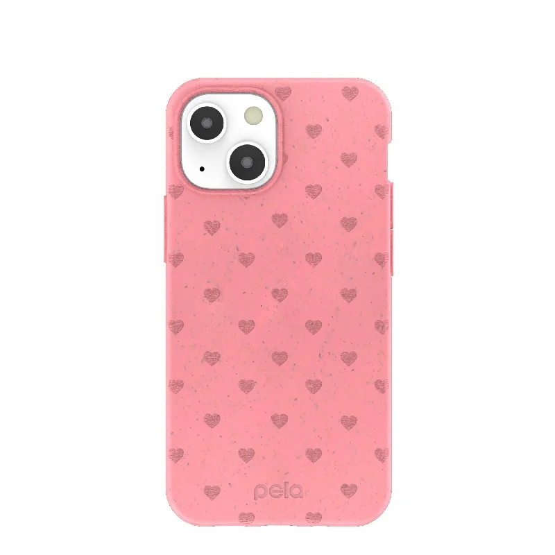 Bubblegum Pink Hearts iPhone 13 Mini Case