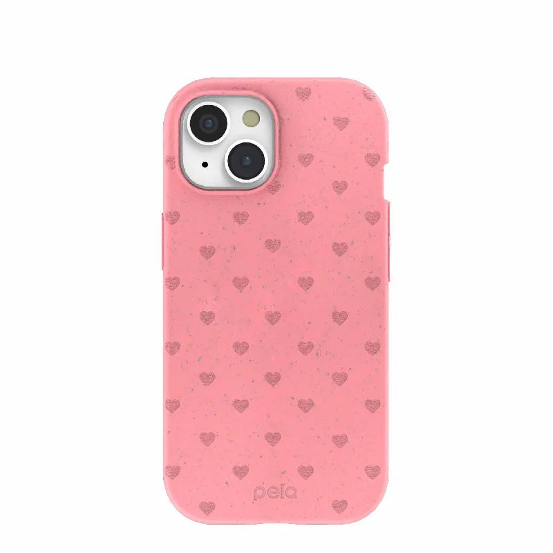 Bubblegum Pink Hearts iPhone 15 Case