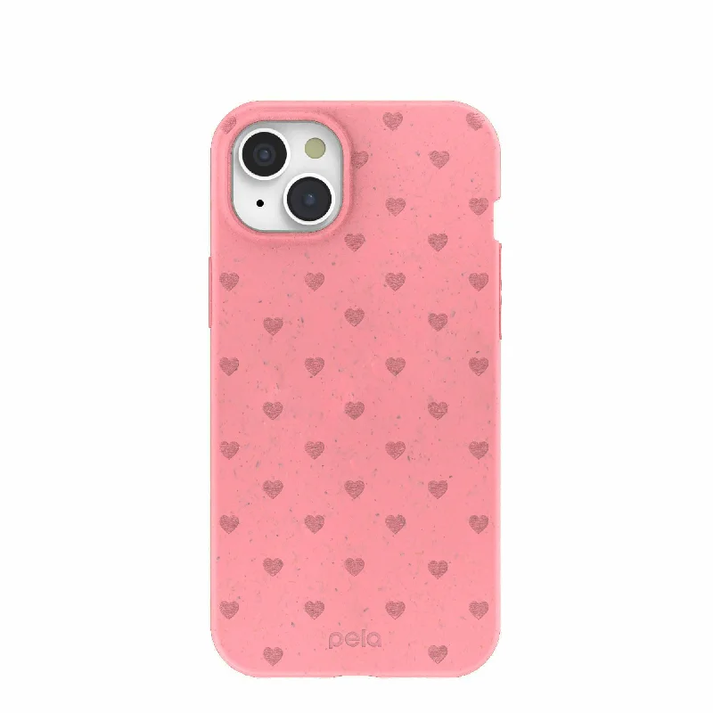 Bubblegum Pink Hearts iPhone 15 Plus Case