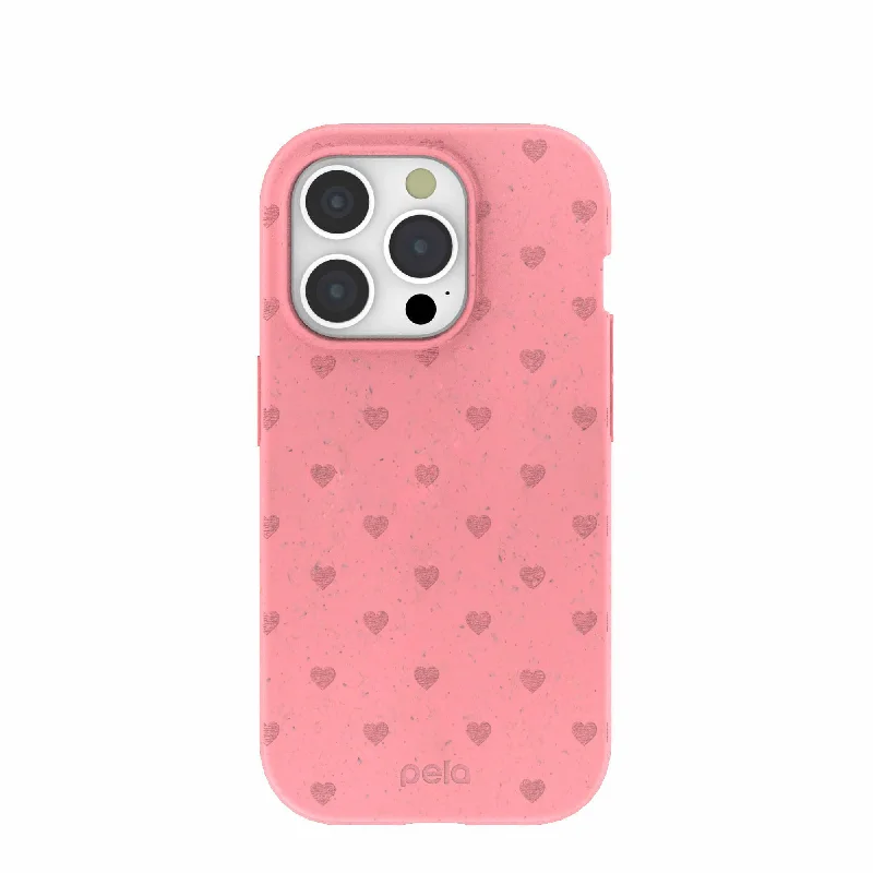 Bubblegum Pink Hearts iPhone 15 Pro Case