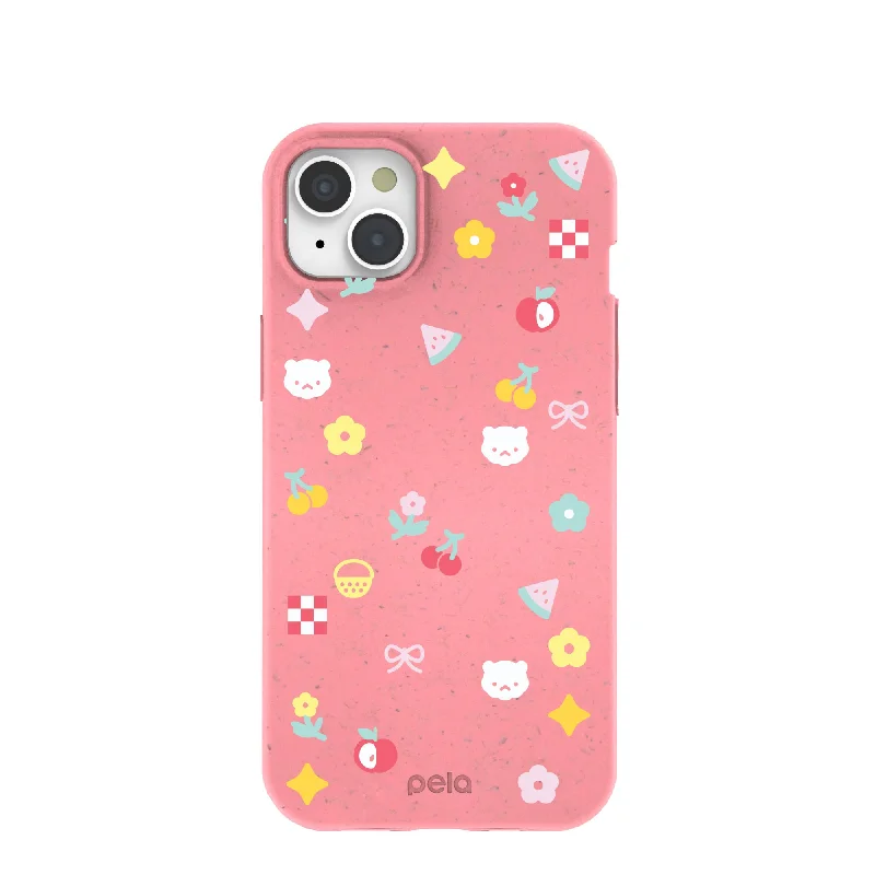 Bubblegum Pink Pretty Picnic iPhone 15 Plus Case