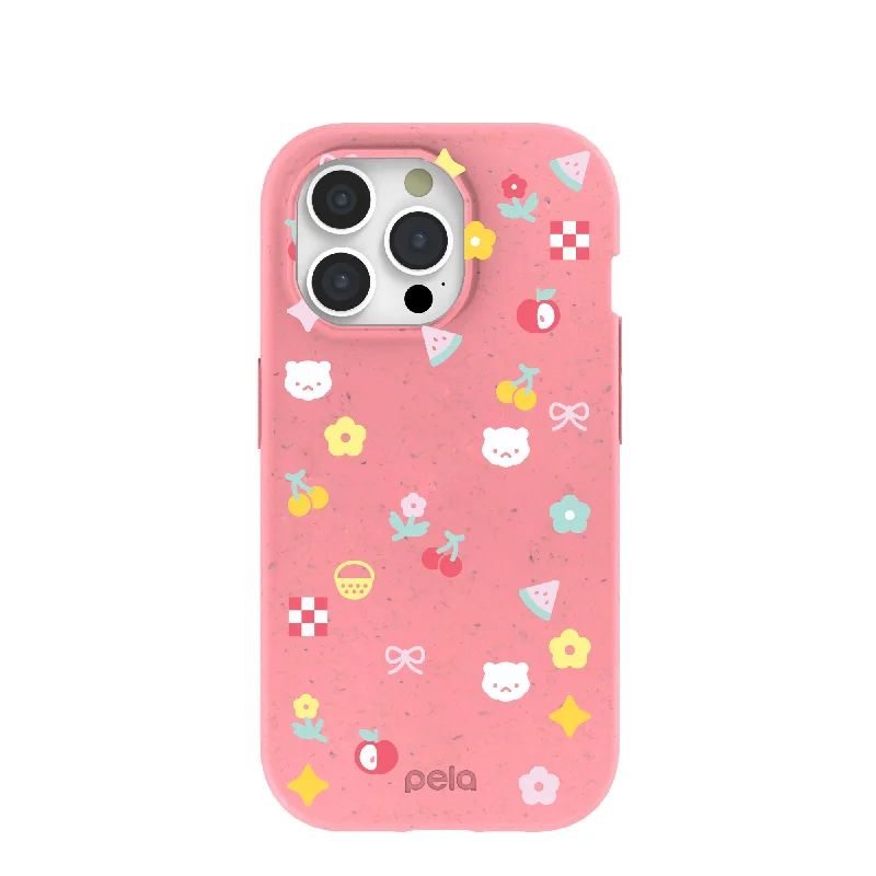 Bubblegum Pink Pretty Picnic iPhone 15 Pro Case