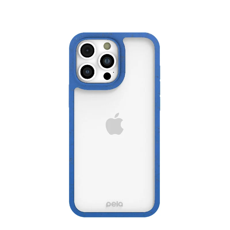 Clear iPhone 16 Pro Max Case with Electric Blue Ridge