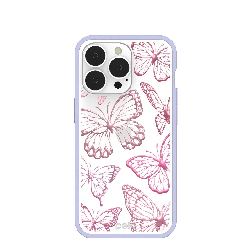 Clear Butterfly Effect iPhone 13 Pro Case With Lavender Ridge