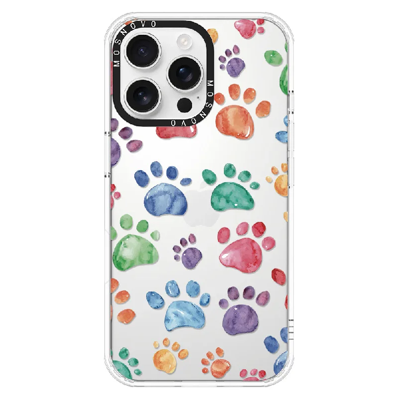 Colorful Paw Phone Case - iPhone 16 Pro Max Case