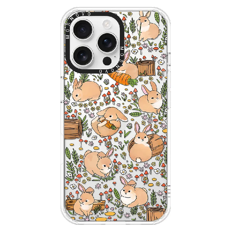 Cute Bunny Garden Phone Case - iPhone 16 Pro Max Case