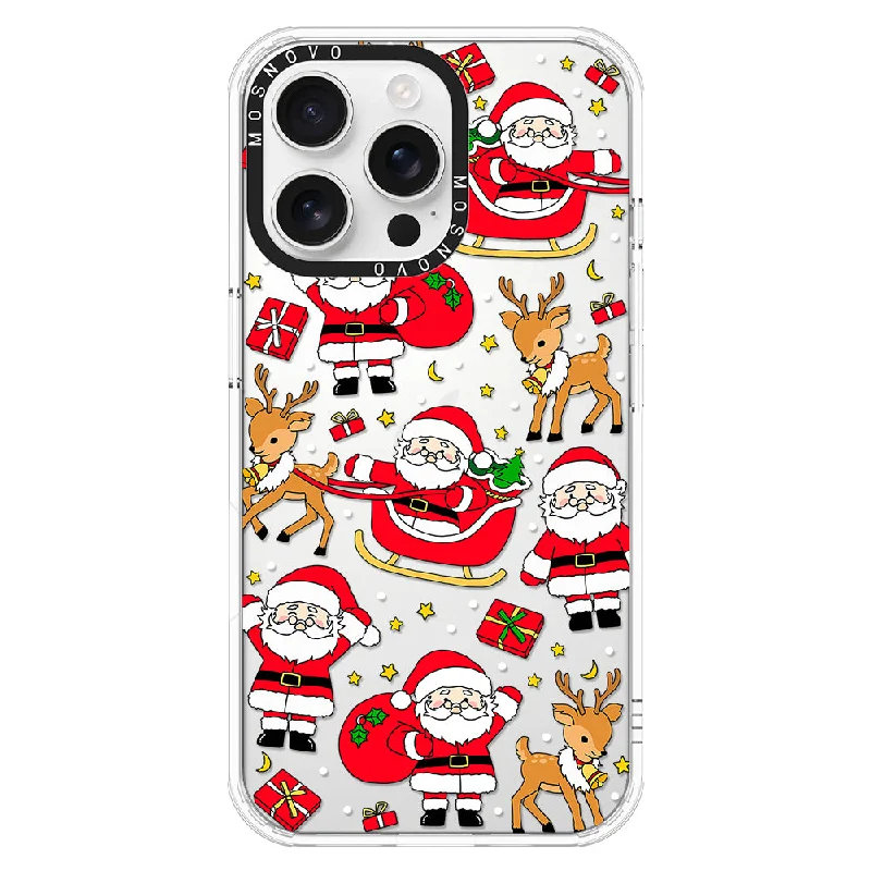 Cute Santa Claus Deer Phone Case - iPhone 16 Pro Max Case