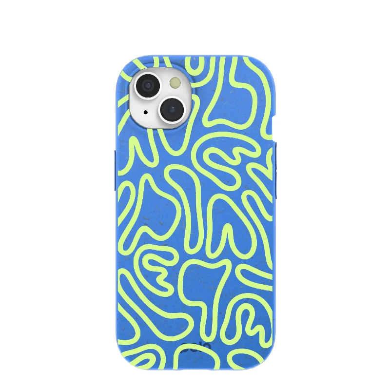 Electric Blue Dizzy Dreams iPhone 15 Case