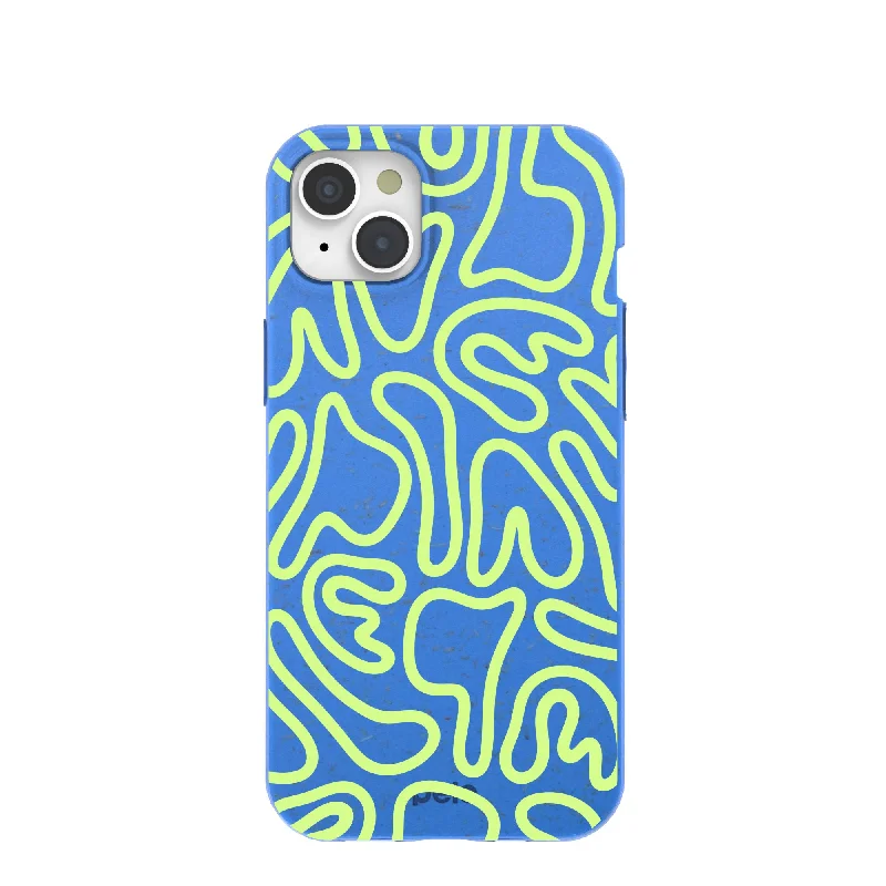 Electric Blue Dizzy Dreams iPhone 15 Plus Case