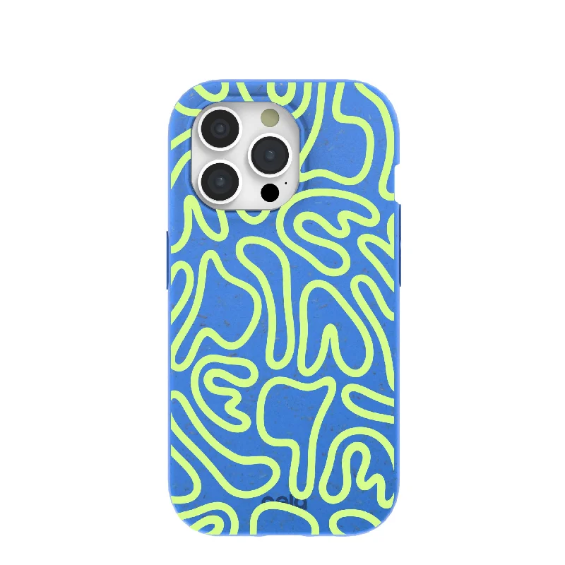 Electric Blue Dizzy Dreams iPhone 15 Pro Case