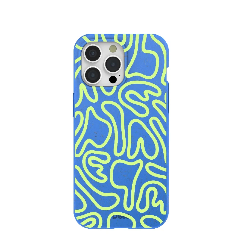 Electric Blue Dizzy Dreams iPhone 15 Pro Max Case