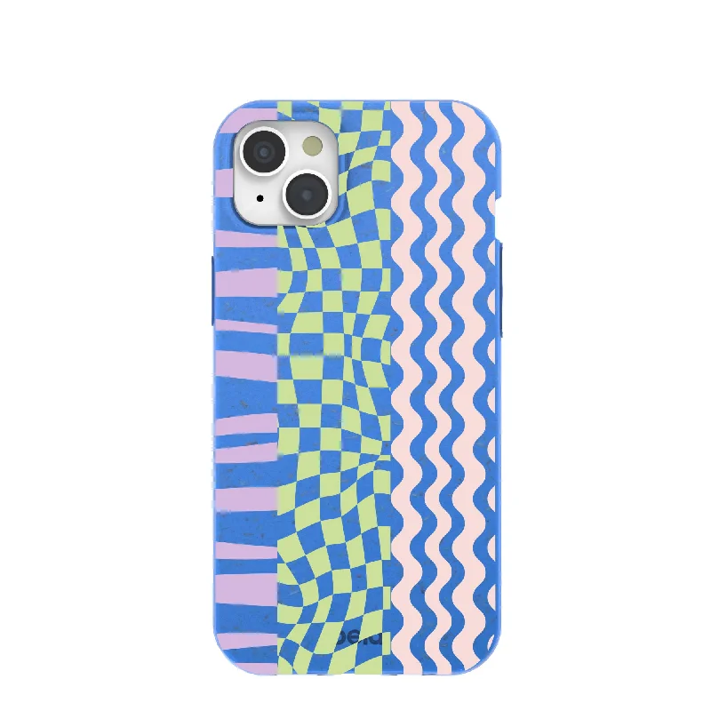 Electric Blue Mixed Up iPhone 15 Plus Case