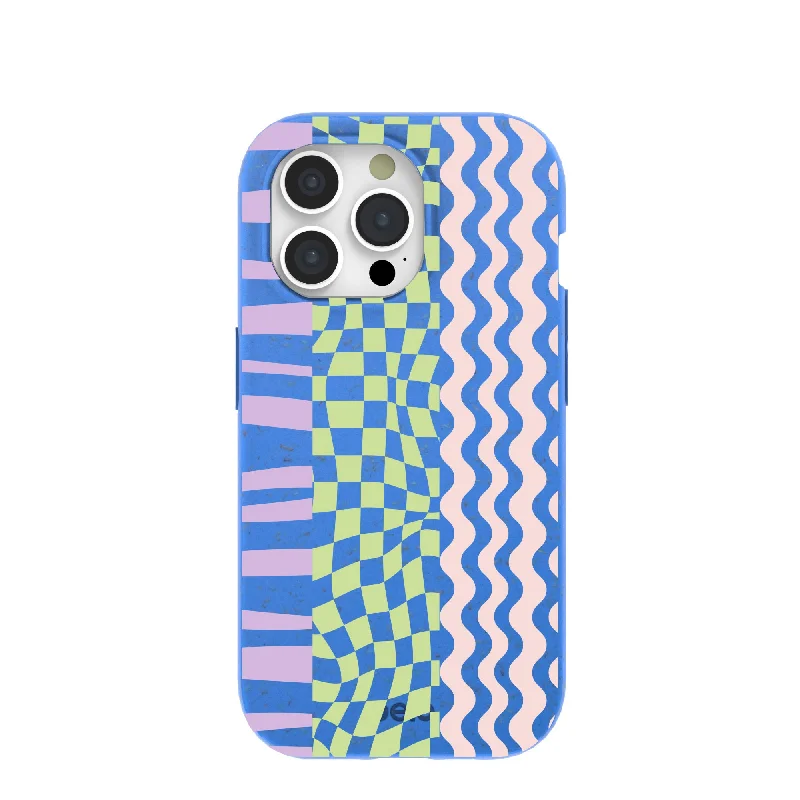 Electric Blue Mixed Up iPhone 15 Pro Case