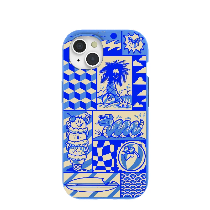 Electric Blue Summer Blues iPhone 15 Case