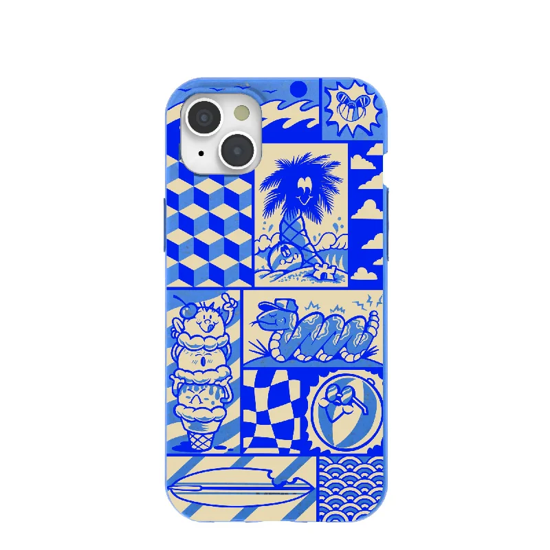 Electric Blue Summer Blues iPhone 15 Plus Case