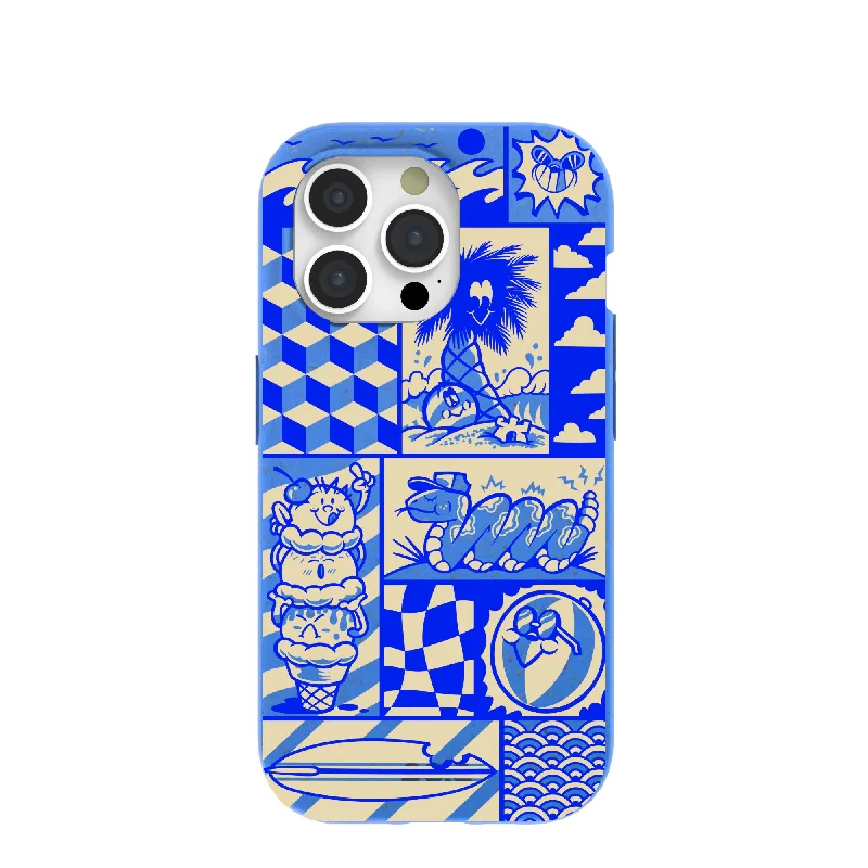 Electric Blue Summer Blues iPhone 15 Pro Case