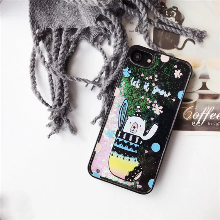 Glitter Waterfall Phone Case - Black - Sock Bear