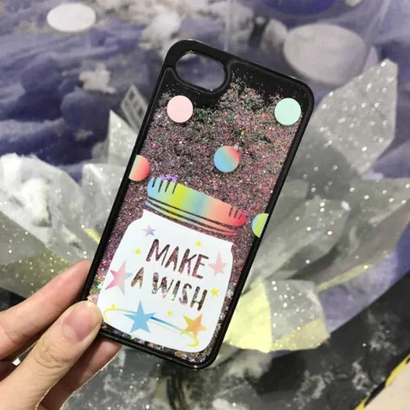 Glitter Waterfall Phone Case - Black - Wish Bottle