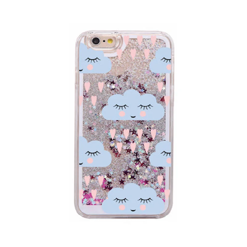 Glitter Waterfall Phone Case - Blue Cloud