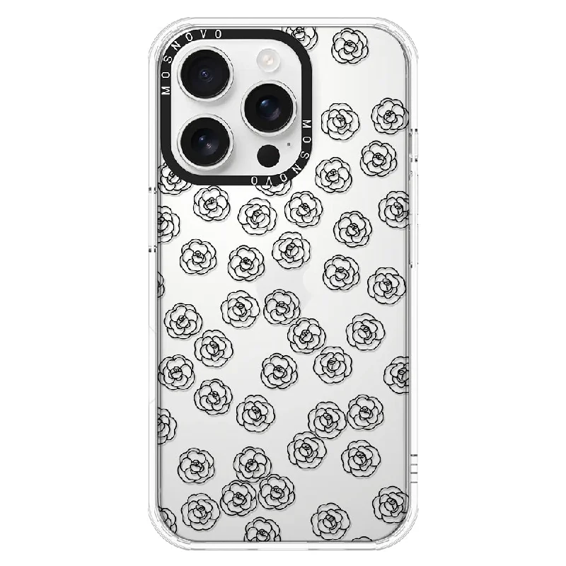 Linear Camelia Flower Phone Case - iPhone 16 Pro Case