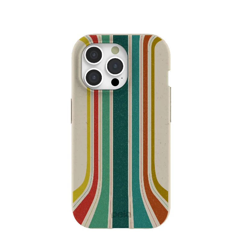 London Fog Retro Lines iPhone 15 Pro Case