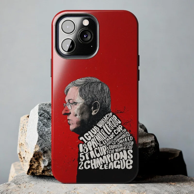 Manchester United Sir Alex Ferguson Tough Phone Case for iPhone 15 14 13 12 Series