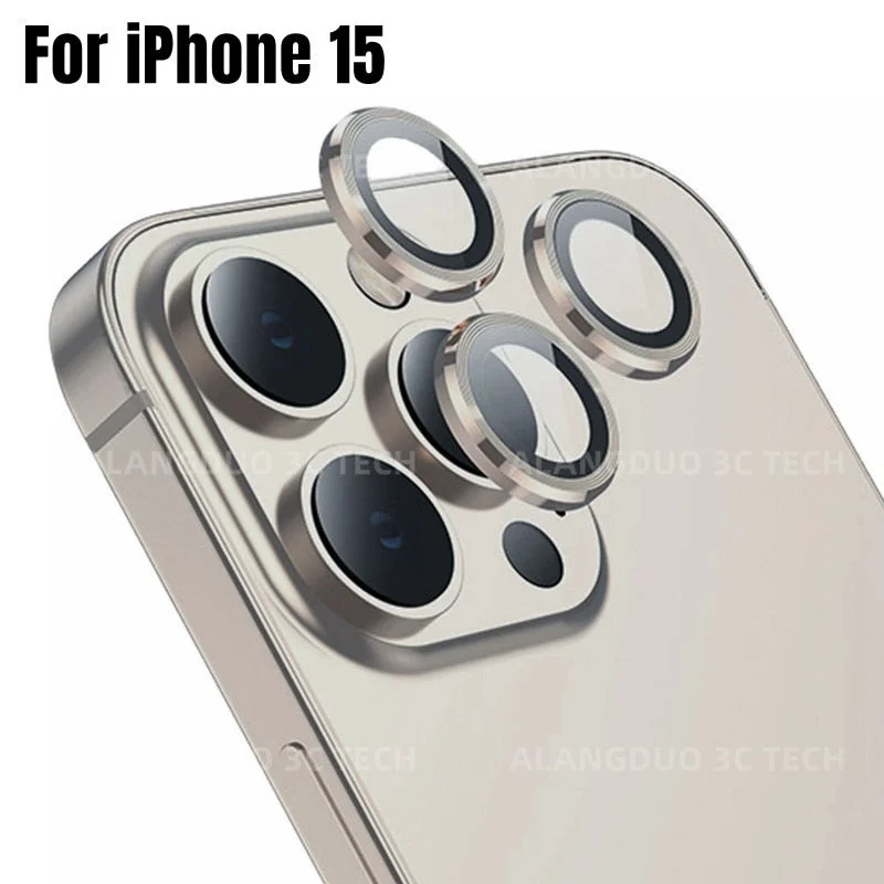 Metal Ring Lens Glass Camera Protector For iPhone 15 series