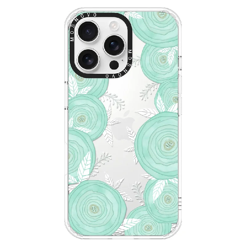 Mint Flower Phone Case - iPhone 16 Pro Max Case